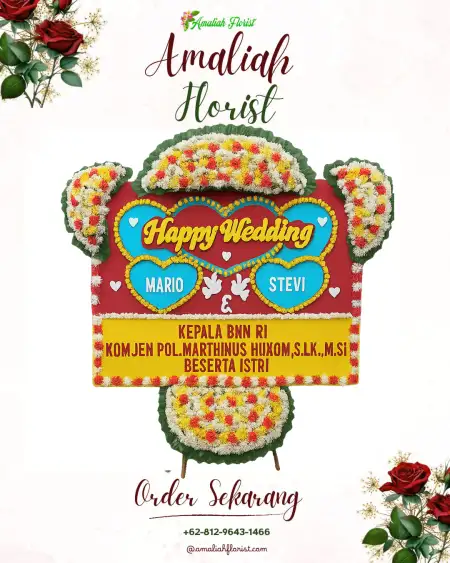 Papan Bunga Pernikahan Mereng
